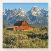 農場 |雪に覆われたバーン ガラスコースター (正面)