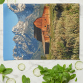 農場 |雪に覆われたバーン キッチンタオル (折り畳み)