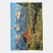 農場 |雪に覆われたバーン キッチンタオル (縦)