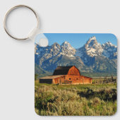 農場 |雪に覆われたバーン キーホルダー (正面)