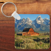 農場 |雪に覆われたバーン キーホルダー (正面)