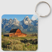 農場 |雪に覆われたバーン キーホルダー (裏面)