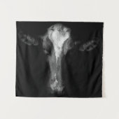 農場 | B&Wカウヘッドショット タペストリー (正面(横))