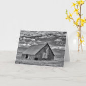 農場 | BW American Flag Barn Scene カード (黄色い花)