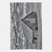 農場 | BW American Flag Barn Scene キッチンタオル (縦)