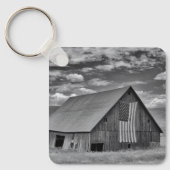 農場 | BW American Flag Barn Scene キーホルダー (正面)