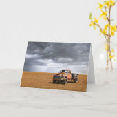 農場 | Old Truck in Field カード (黄色い花)