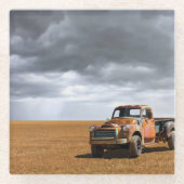 農場 | Old Truck in Field ガラスコースター (正面)