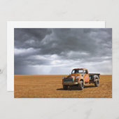 農場 | Old Truck in Field サンキューカード (正面/裏面)