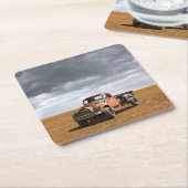 農場 | Old Truck in Field スクエアペーパーコースター (アングル)