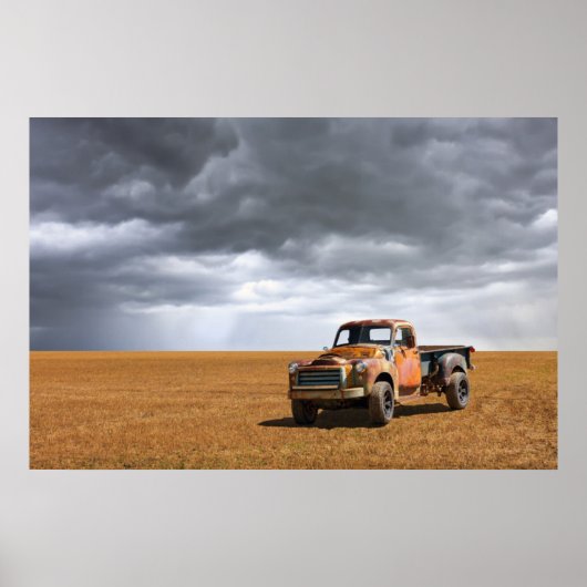 農場 | Old Truck in Field ポスター (正面)
