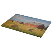 農場 | Red Barns Near Hay Bales カッティングボード (角)
