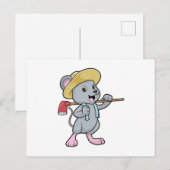 農夫のねずみ(斧と帽子をかぶって) ポストカード (正面/裏面)