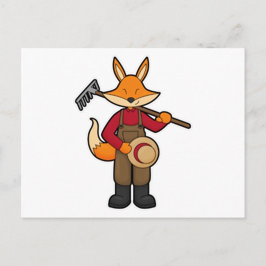 農夫のフクロウ（鎌と麦わら帽子付き） ポストカード (正面)