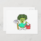 農夫のブロッコリーがじょうろを持って ポストカード (正面/裏面)