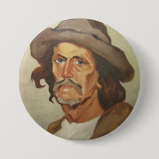 農夫のポートレート（Ipolit Stranmbu著） 缶バッジ (正面)