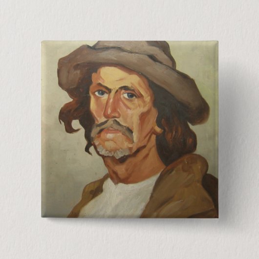 農夫のポートレート（Ipolit Stranmbu著） 缶バッジ (正面)