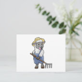 農夫の羊 ラクと帽子付き ポストカード (スタンド正面)