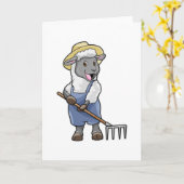 農夫の羊(農夫が帽子とじょうろを持った羊) カード (黄色い花)