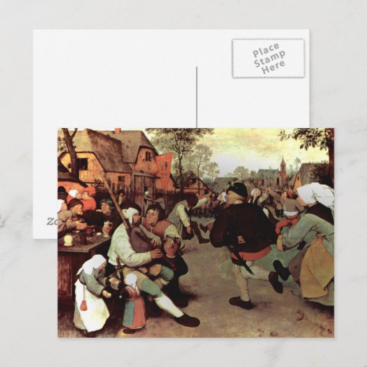 農夫の踊り – 1568 ポストカード (正面/裏面)
