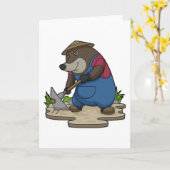 農夫もぐら カード (黄色い花)