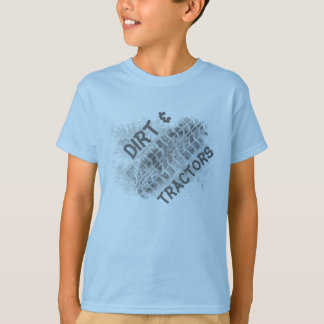 農夫、汚れ&トラクター、タイヤトラックTシャツ Tシャツ
