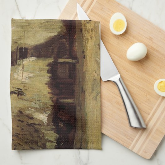 『農婦の小屋を掘る』(のうふのこやをほる) by ヴィンセント・ファン・ゴッホ キッチンタオル (四つ折り)