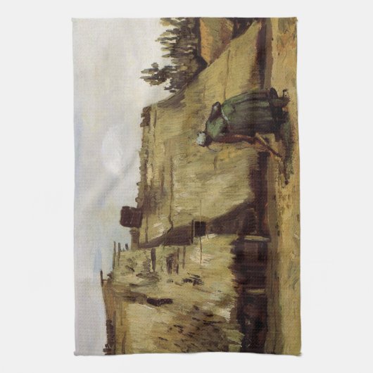 『農婦の小屋を掘る』(のうふのこやをほる) by ヴィンセント・ファン・ゴッホ キッチンタオル (縦)