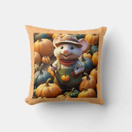 農家おもしろいマウスとカボチャ装飾用クッション クッション