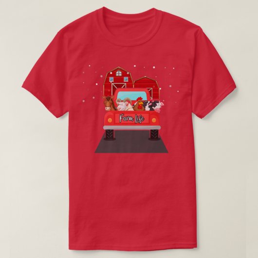 農家おもしろいライフ牛チキンヤギ農場動物Vin Tシャツ (デザイン正面)