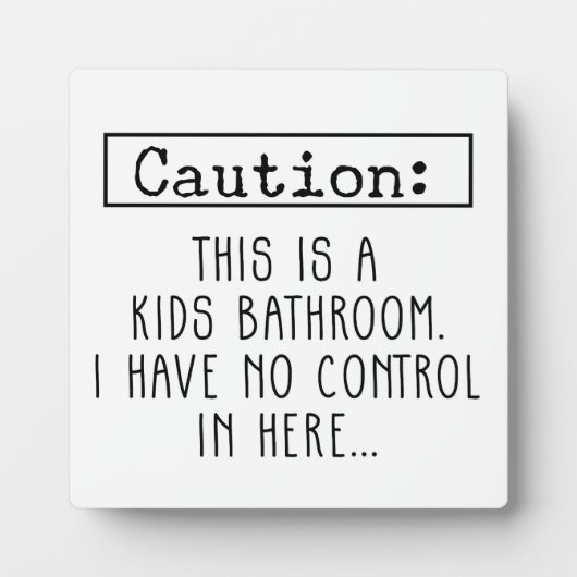 農家おもしろい注意子供のバスルームの標識 フォトプラーク (正面)