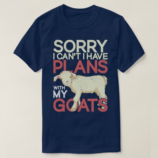 農家おもしろい農業飼育動物ヤギ Tシャツ (デザイン正面)