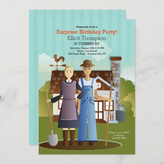 農家および彼の妻の招待状 招待状 (正面/裏面)