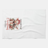 農家かわいい豚のカントリークリスマス キッチンタオル (横)