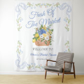 農家が市場のブライダルシャワーを背景に タペストリー (インサイチュ)