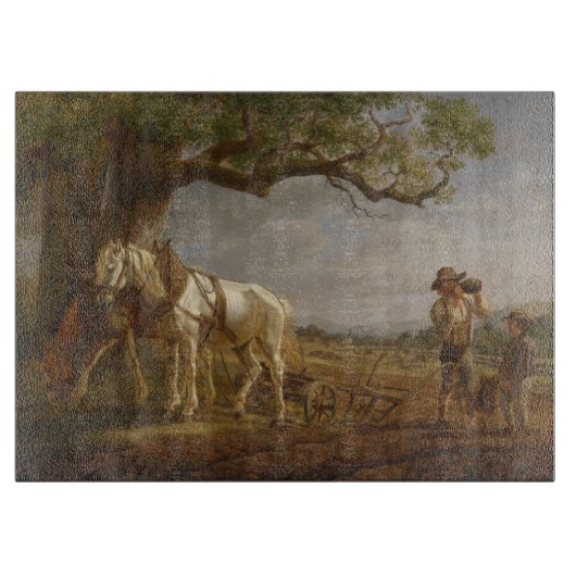 農家が畑で休む カッティングボード (正面)