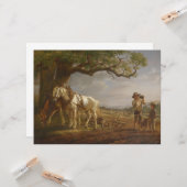 農家が畑で休む カード (正面/裏面インサイチュ)