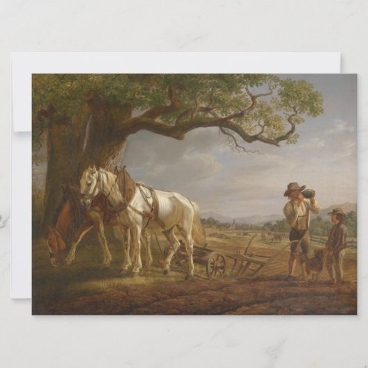 農家が畑で休む カード (正面)