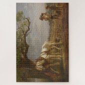 農家が畑で休む ジグソーパズル (縦)