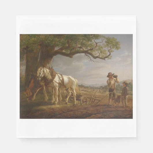 農家が畑で休む スタンダードランチョンナプキン (正面)