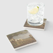 農家が畑で休む ストーンコースター (横)