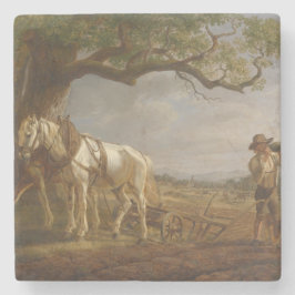 農家が畑で休む ストーンコースター