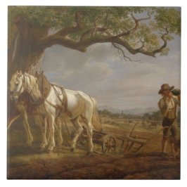 農家が畑で休む タイル