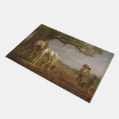 農家が畑で休む ドアマット (アングル)