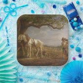 農家が畑で休む ペーパープレート (パーティー)