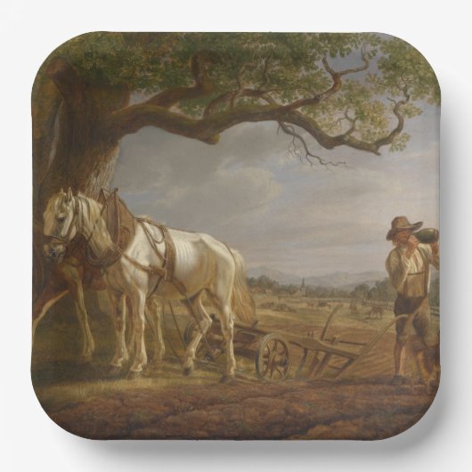 農家が畑で休む ペーパープレート (正面)