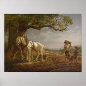 農家が畑で休む ポスター (正面)