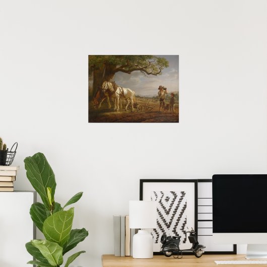 農家が畑で休む ポスター (ホームオフィス)