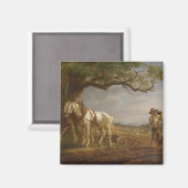 農家が畑で休む マグネット (正面/裏面)