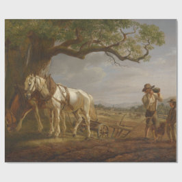 農家が畑で休む ラッピングペーパー